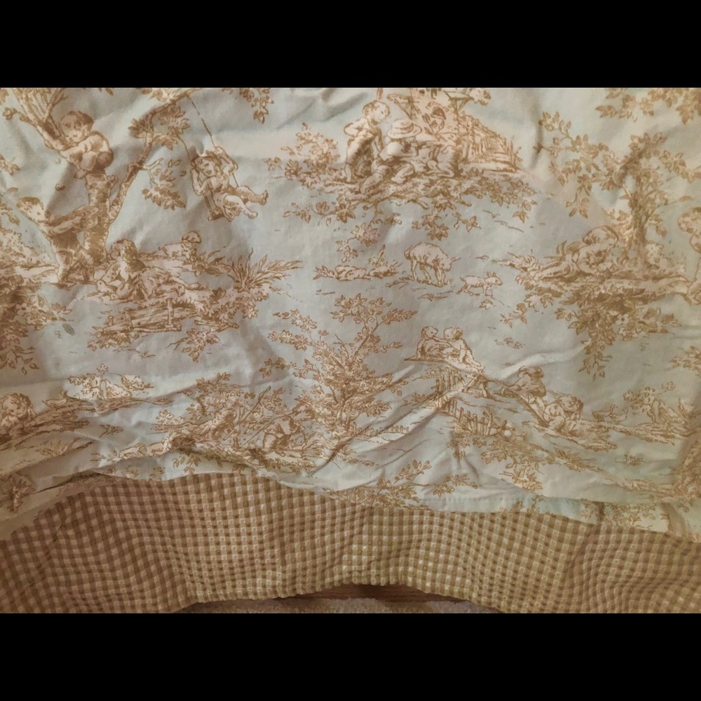 Baby patchwork Toile blanket, crib skirt 3 valance - Picture 5 of 8